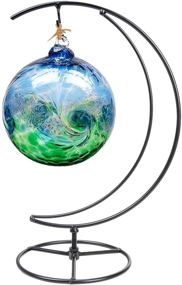 MDNODEQ Ornament Display Stand Air Plant Stand Iron Hanging Stand Flower Pot Stand Rack Holder for Hanging Glass Globe Witch Ball Terrarium Christmas Ornament and Home Wedding Decoration(Black) (Moon) - Image 1